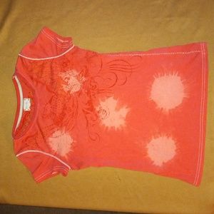 Miss Me coral t shirt with mesh cut out details size L euc